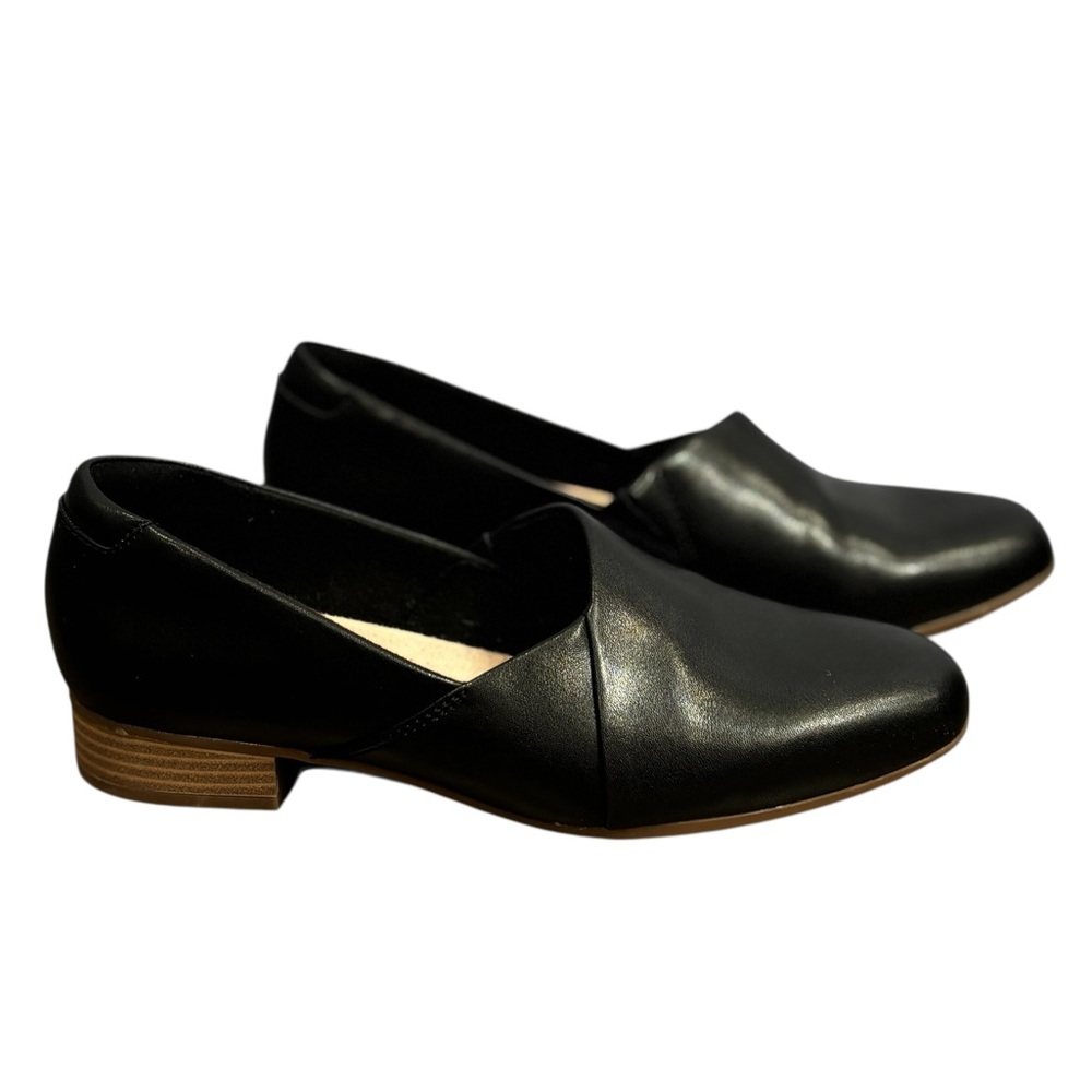 Clarks Black Juliet Palm Slip on Loafers - size‎ 8